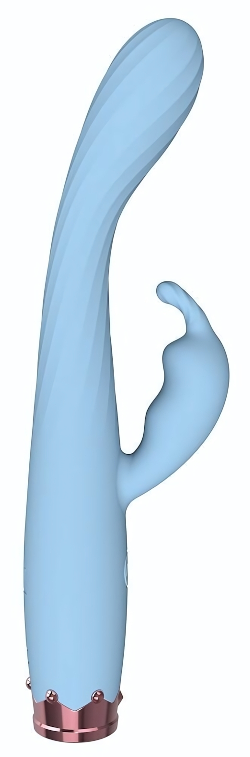 Голубой вибратор-кролик - 17,8 см. (Цвет: голубой)