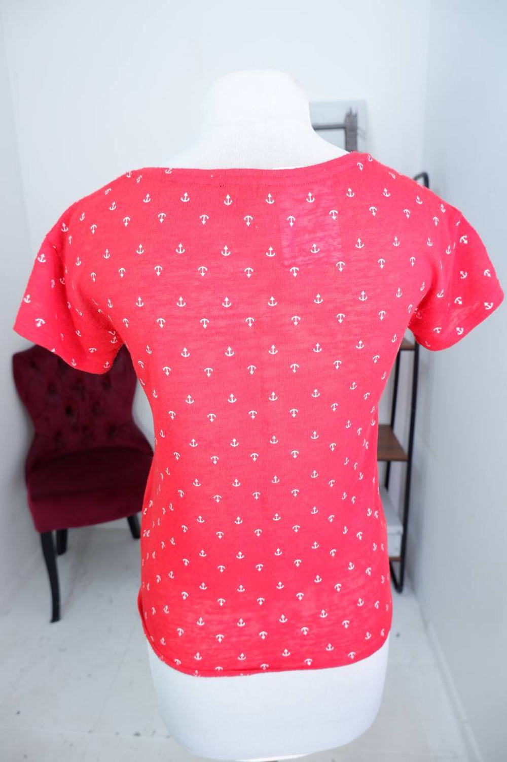 Футболка Reserved в морском стиле, маркировка XS, визуально 42 размер