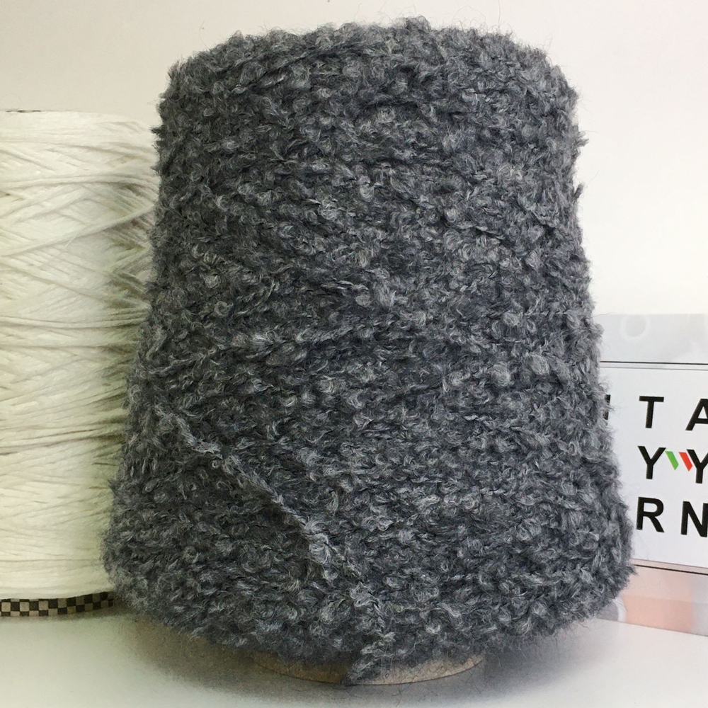 SPUMONE - Pecci Filati; 22% альпака, 39% меринос, 25% акрил, 14% п/а; 150м/100гр; col. 803, цвет: серый, букле