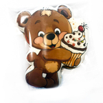 Пряник имбирный "Мишка с кексом" 10*9 см