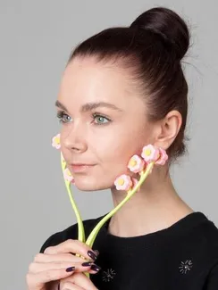 Массажёр для лица «Букет», 22,5 × 6,5 × 3,5 см, 12 роликов, цвет МИКС