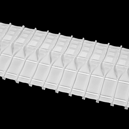 Шторная лента Oz-Is арт. 4372 Р, вафельные складки, коэф сборки 1:2,5, цвет белый (ширина 150 mm)