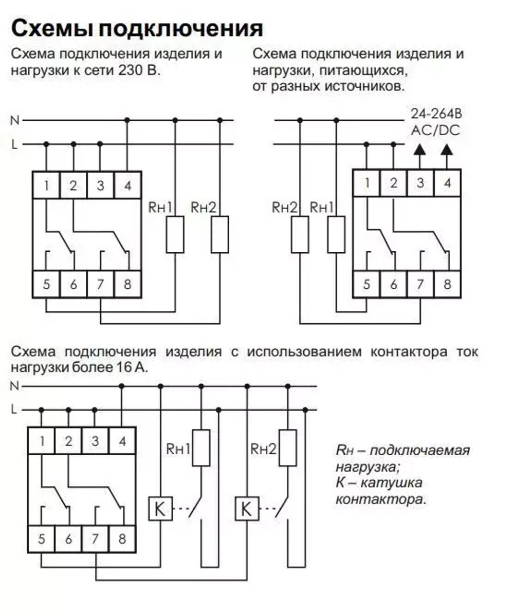 Реле времени PCZ-522 2х16А 24-264В AC/DC 2 перекл. IP20 2канала-2х125пар включ./выключ. суточн./недел. циклы (1-360000сек.)