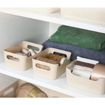 Контейнеры перфорированные в наборе 3шт «ЭКСПЕРТХАУС», цвет светло - бежевый, 21*14,6*11,3см