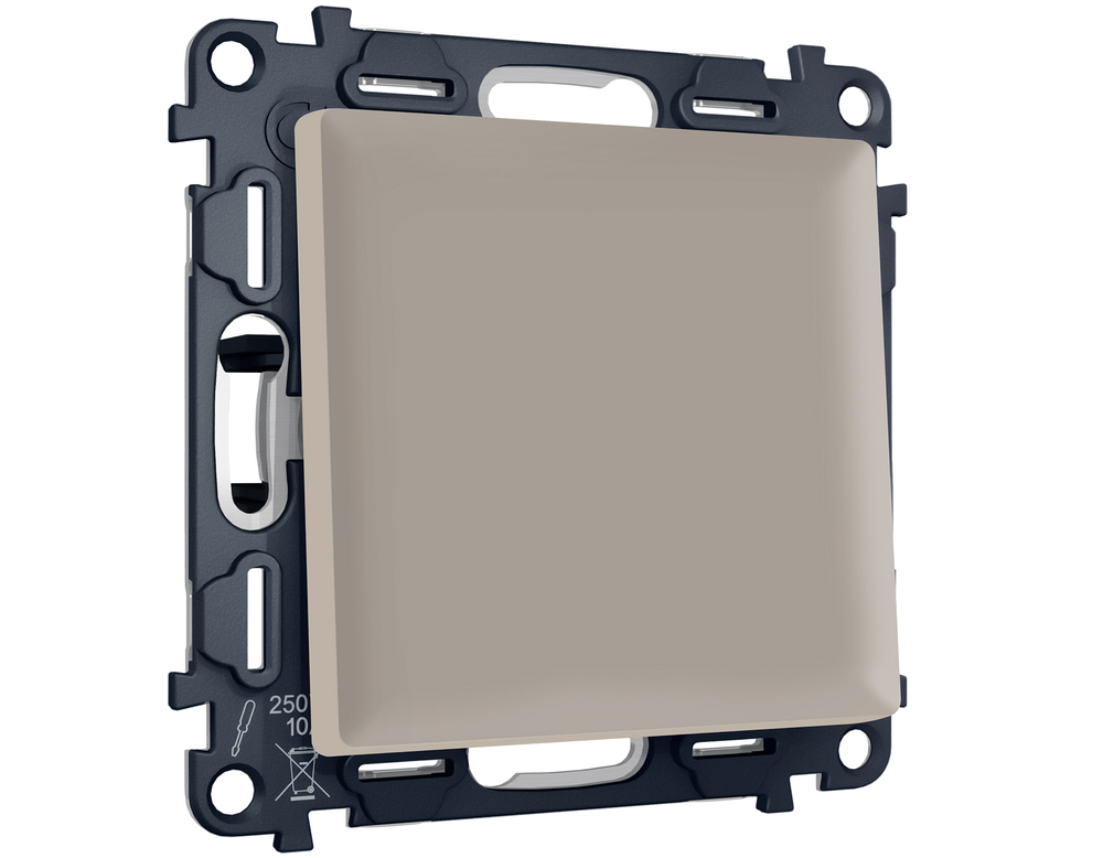 MA361050 Комплект механизма 1-кл выключателя с самовозвратом ALFA Серо-бежевый матовый QUANT (AP3610, VM113)