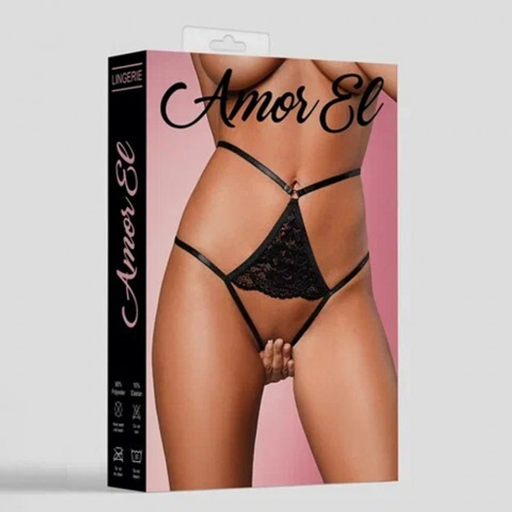 Откровенные трусики с доступом Amor El Black (L)