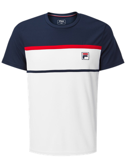 Футболка для мальчика теннисная Fila T-Shirt Steve Boys - white/peacoat blue