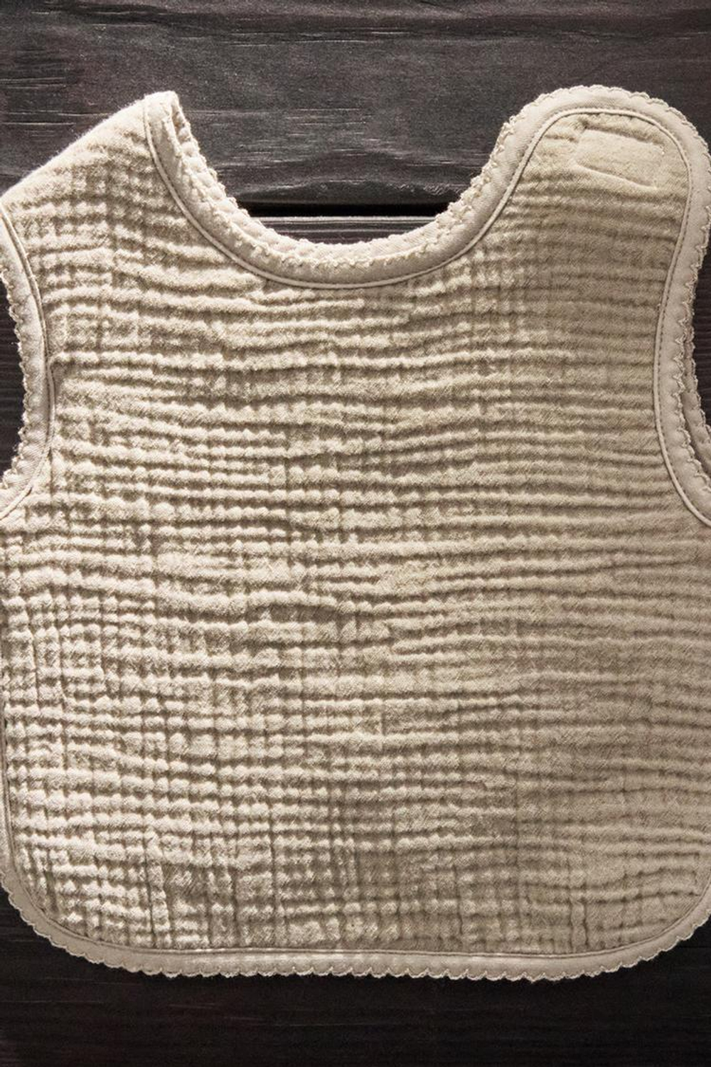 ZARA HOME ДЕТСКИЙ ХЛОПКОВЫЙ НАГРУДНИК, СЕРО-ЗЕЛЕНЫЙ