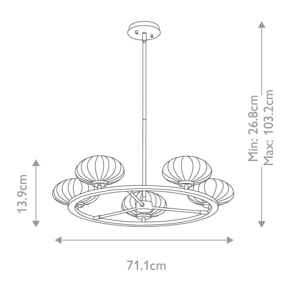 Люстра для ванных комнат Kichler, Арт. QN-PIM5-FXG