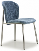 Стул с обивкой Scab Design Finn, матовый никель, синий