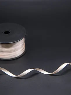 Лента атласная, 6 мм, серебристый пион 168