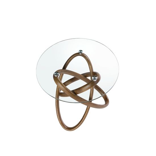 Приставной столик 2126/LT20051 из стекла и ореха