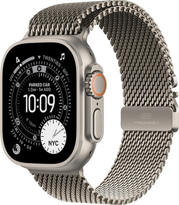 Apple Watch Ultra 3 (2025) 49mm Natural Titanium Case with Natural Titanium Milanese Loop Large