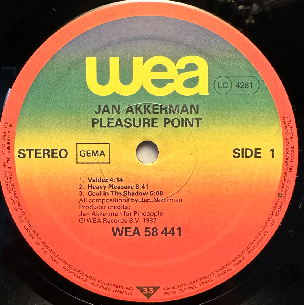 Jan Akkerman - Pleasure Point (Германия 1982г.)