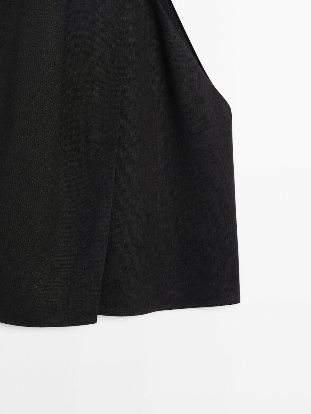 Massimo Dutti Короткий топ из льняной смеси, черный