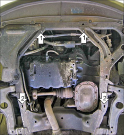 Защита картера двигателя, КПП. 2 мм, Сталь. для Opel Vectra B 1995-2002, Motodor.71503