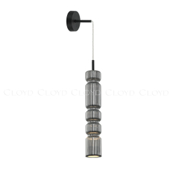 Подвесной светильник Cloyd HOW P1 / выс. 39 см - черный - дымчатое стекло (арт.11603)