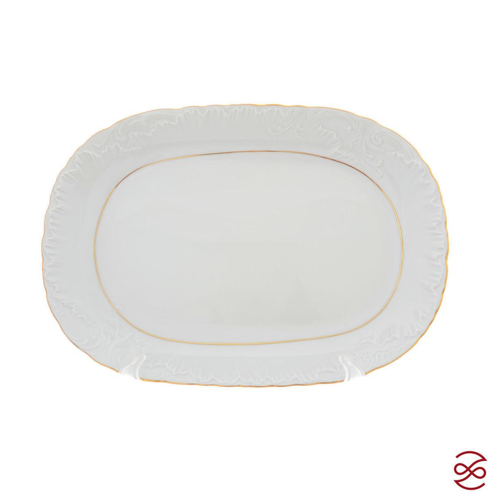 Блюдо овальное Repast Rococo с золот.полосой 33 см