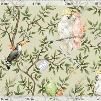 Тропические птицы, попугаи на дереве by KrekerKate 196 DPI