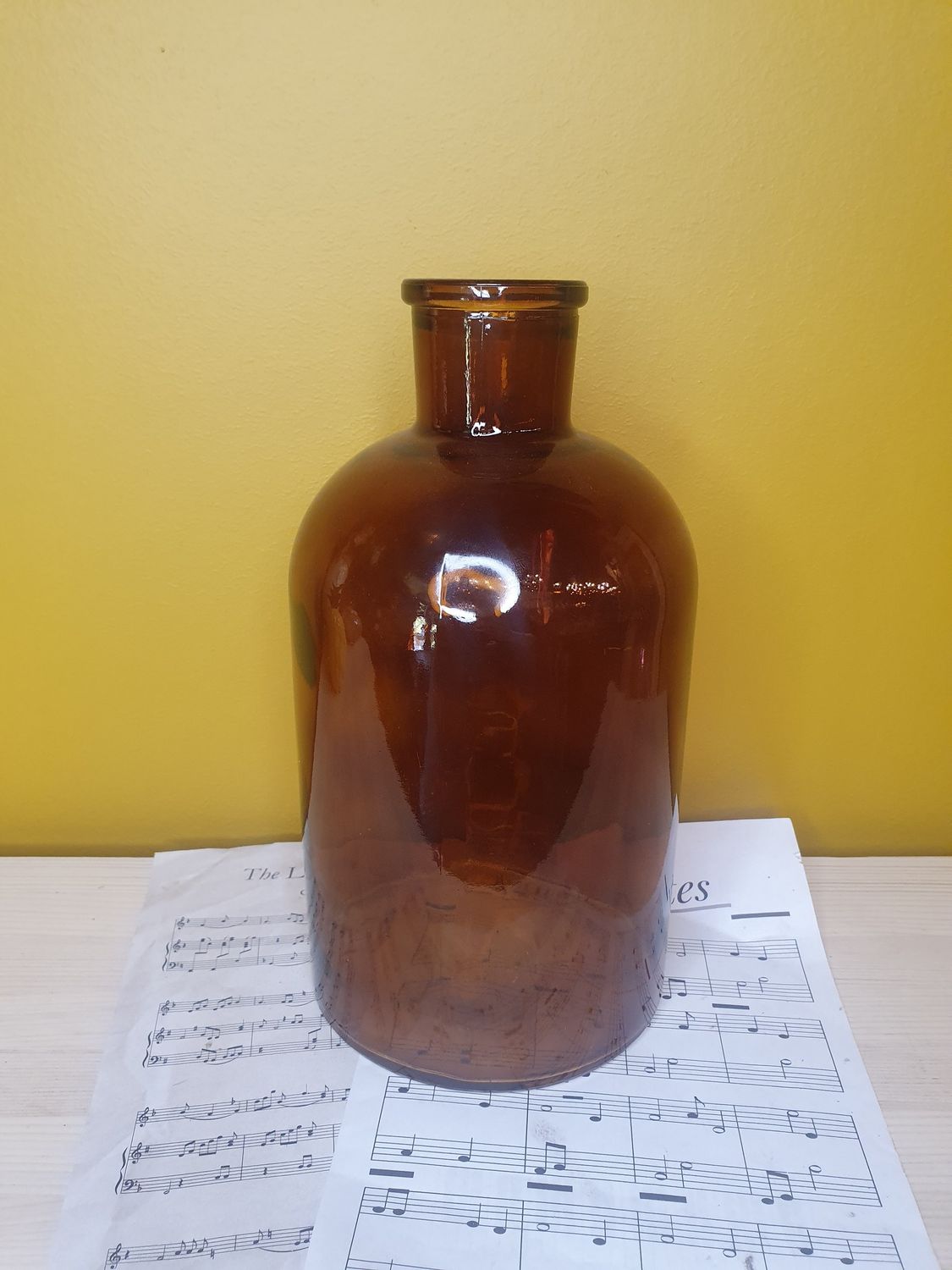 ваза бутылка (стекло) в-27см , коричневый