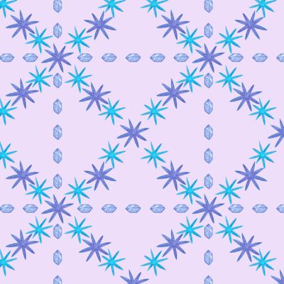 Звезды и бусины орнамент на сиреневом фоне