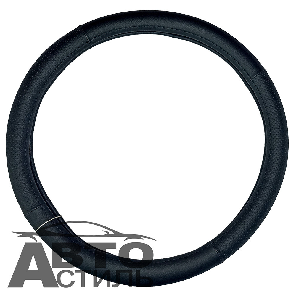 Оплетка на руль круглая Coolpart MAXIMAL (37*38) к/з черный/черный 009BL-BL