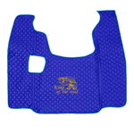 Ковры SCANIA 5 серии G (механика), (экокожа, синий, синий кант, желтая вышивка)