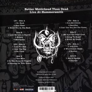 Motorhead / Better Motorhead Than Dead - Live At Hammersmith (4LP)