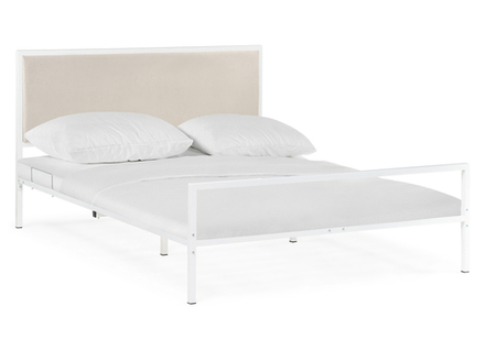 Двуспальная кровать Эгерт 160х200 белый / light beige