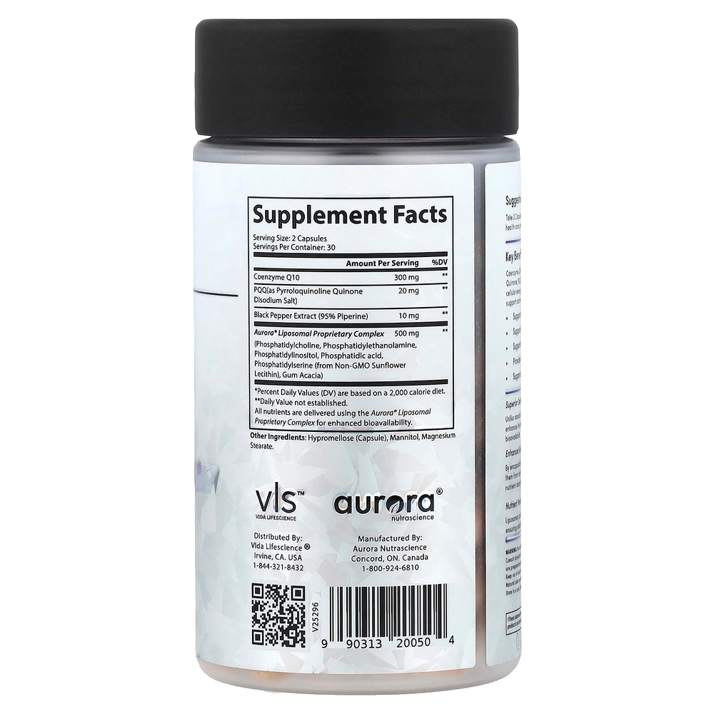 Aurora Nutrascience, коэнзим Q10 / PQQ, 60 капсул