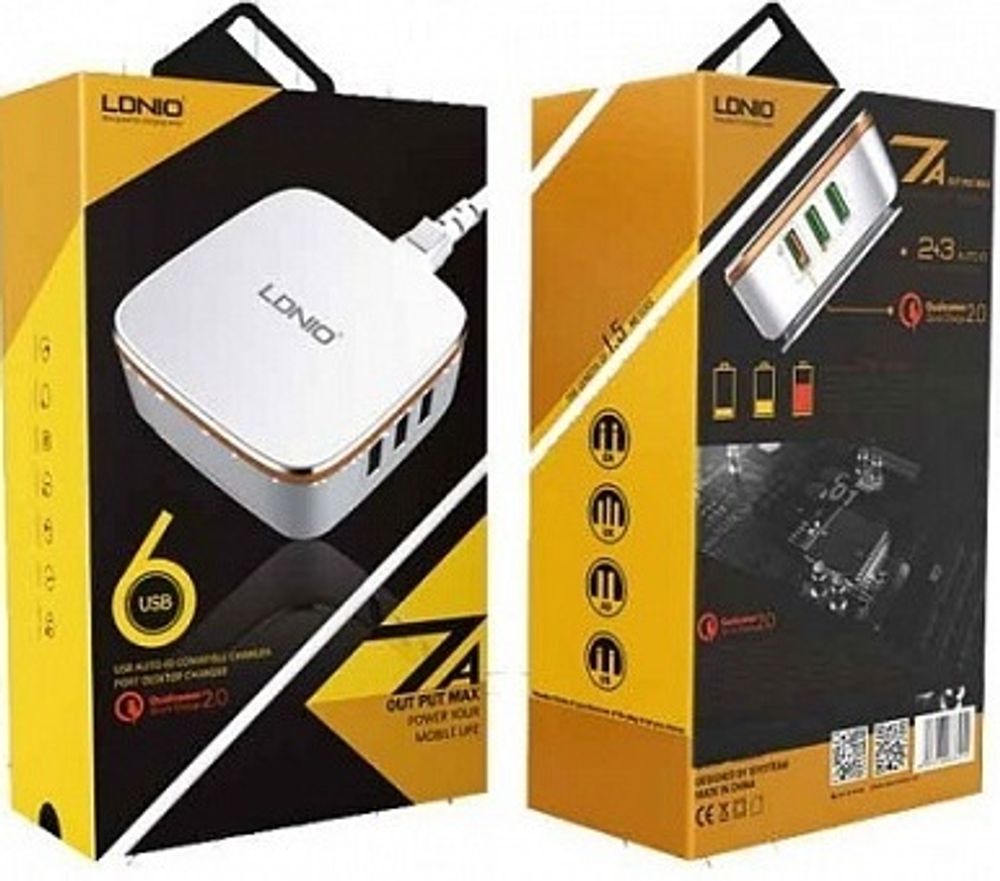 Адаптер 35W 6USB-A QC 7.0A (A6704) LDNIO