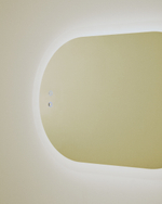 Овальное зеркало для ванной Mervi со LED подсветкой и защитой от запотевания 80 x 50 см