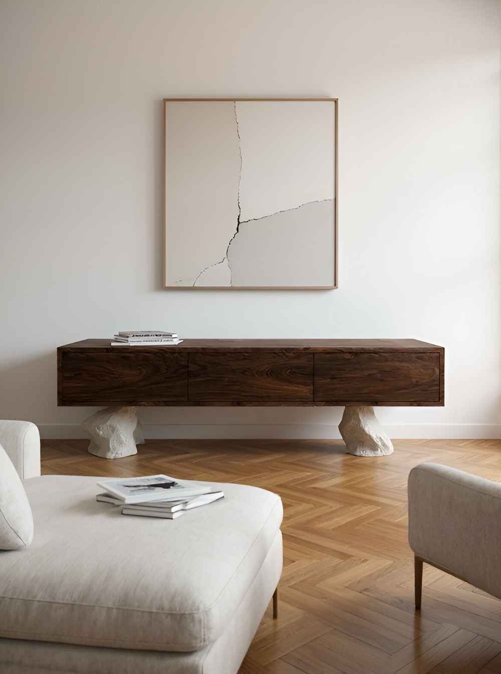 Тумба под ТВ на камнях