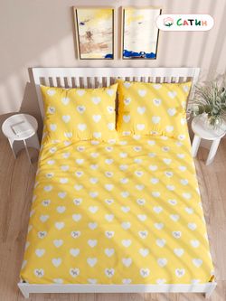 Постельное белье сатин Milky Garden "Жизель" 2-спальное Наволочка 50x70 см 2 шт Простынь 240x215 см Пододеяльник 175x215 см