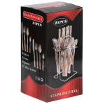 Набор столовых приборов нерж сталь, 24 пр, с золотыми ручками, Y3-1020