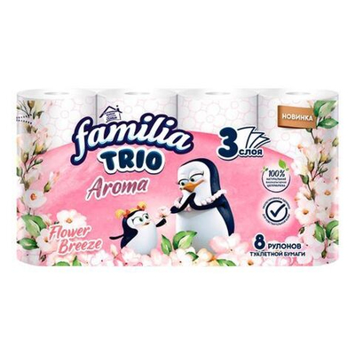 Т/бумага FAMILIA TRIO 3-х сл, Цветочный бриз 8шт