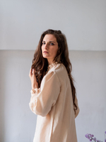 Льняное бохо платье (бежевый)