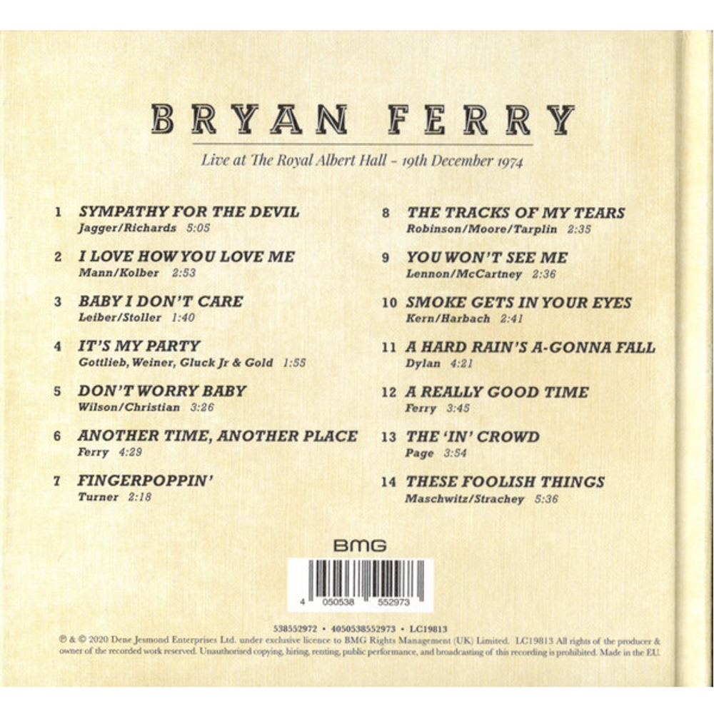 Bryan Ferry / Live At The Royal Albert Hall 1974 (CD)