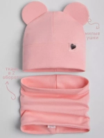 Шапка для девочки трикотажная и снуд