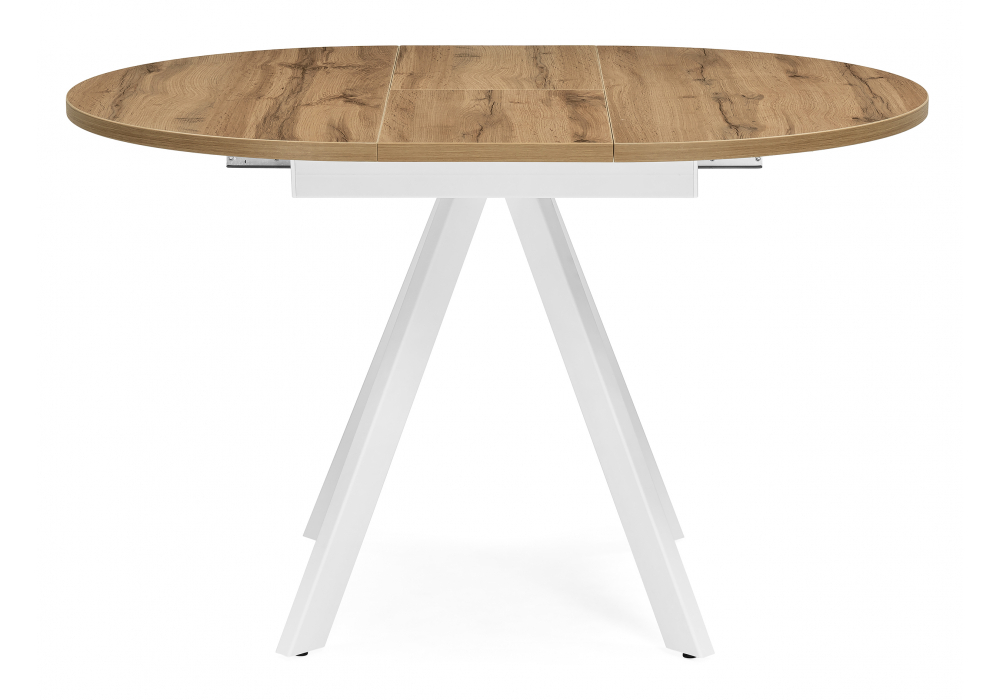 Стол деревянный Woodville Трейси 90(120)х90х75 дуб вотан, белый, ножки белые