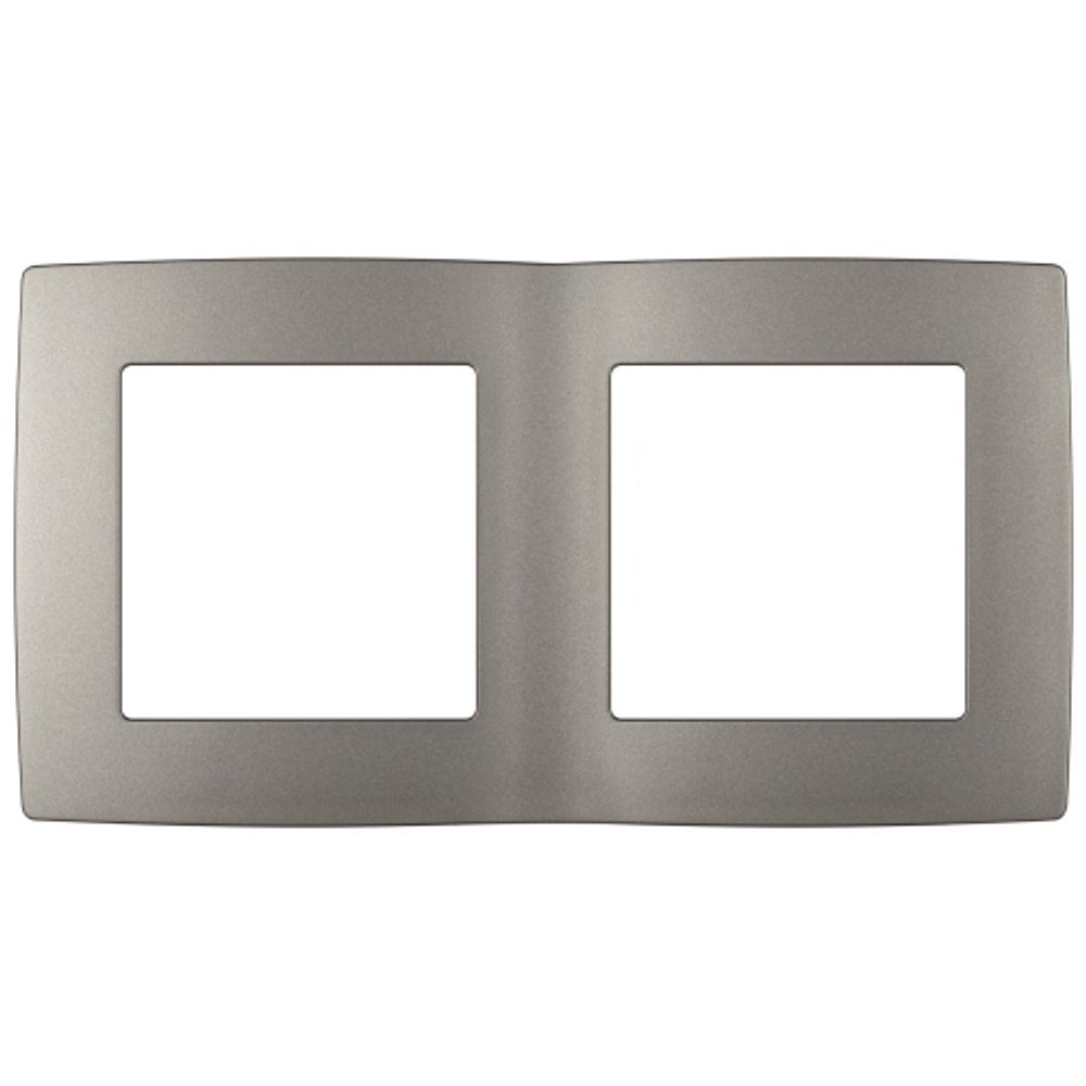 Рамка для розеток и выключателей ЭРА Серия 12 12-5002-16 на 2 поста, титан