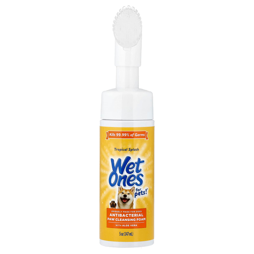 Wet Ones, For Pets™, антибактериальная очищающая пенка для лап, для собак, тропические фрукты, 147 мл (5 унций)