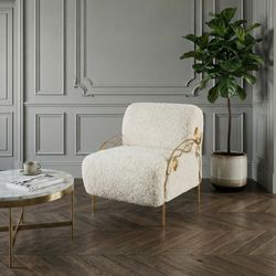 Кресло Нимфея Молоко Бронза