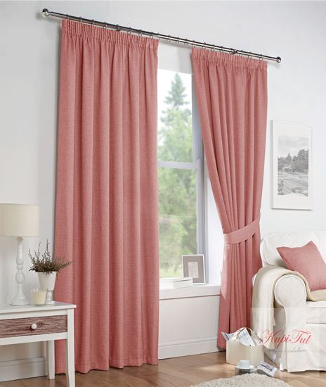 Длинные шторы. Палермо (пыльная роза). Плотные шторы канвас.