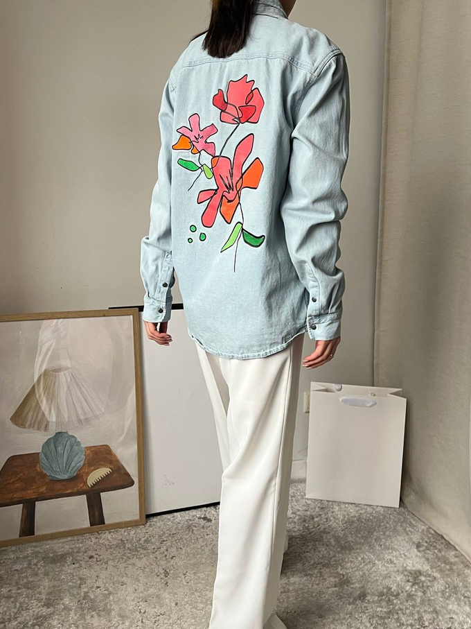 Джинсовая рубашка Zara, s