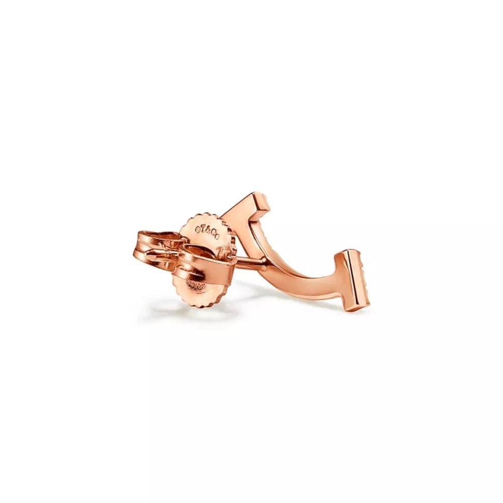 Серьги из розового золота 18k с бриллиантами 💠Tiffany, T Smile New