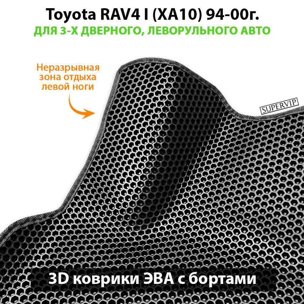Автомобильные коврики ЭВА с бортами Toyota RAV4 I (XA10) 94-00г. для 3-х дверного, леворульного авто