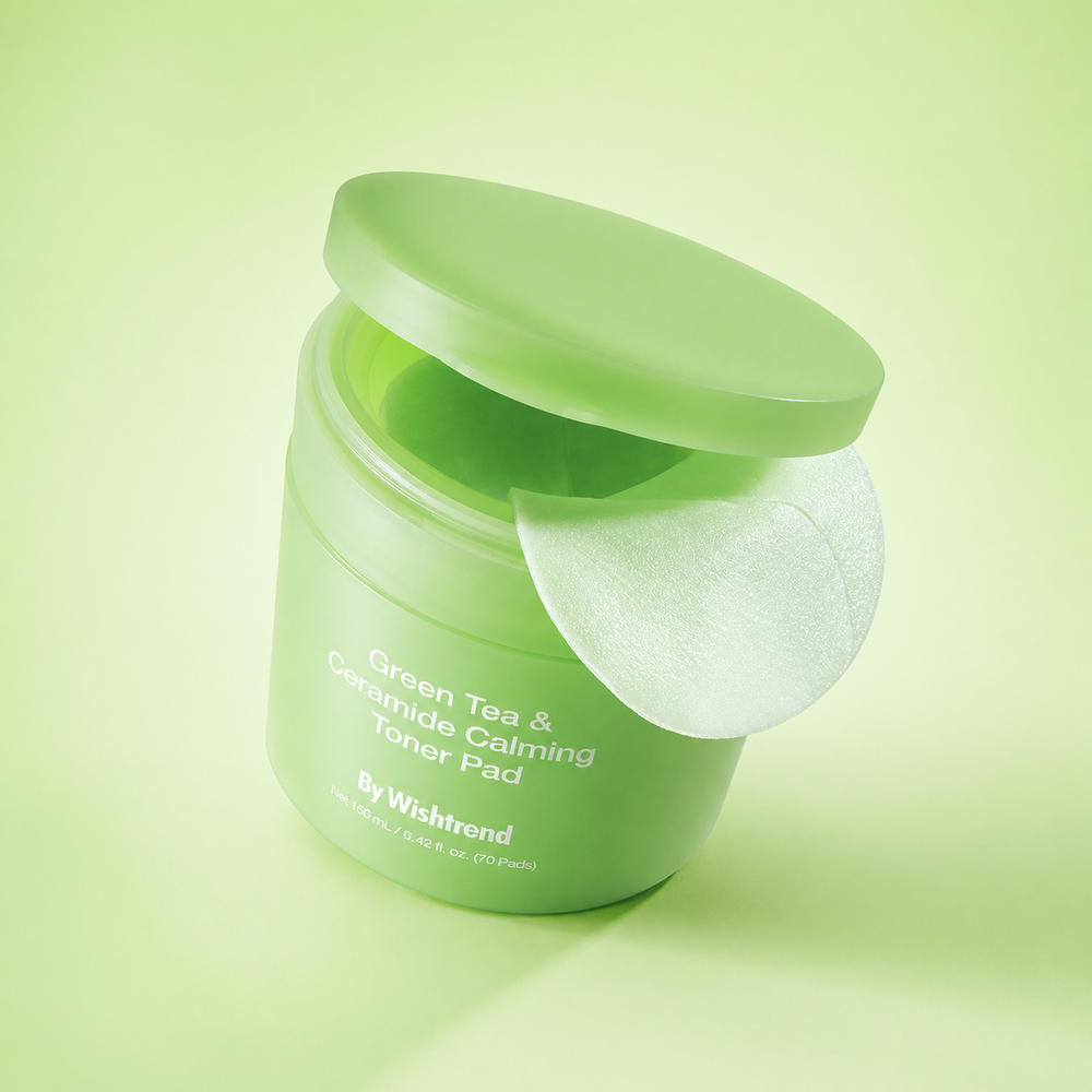 BY WISHTREND Успокаивающие пэды с зелёным чаем и церамидами Green Tea & Ceramide Calming Toner Pad (70 шт)
