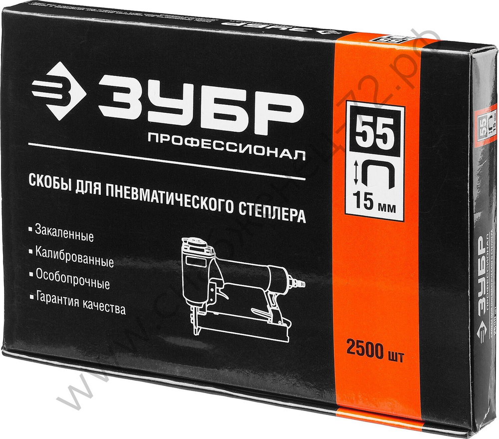 ЗУБР тип 18GA (55 / 90 / C) 15 мм, 2500 шт, скобы для степлера (31855-15)