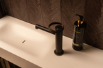 Смеситель для раковины Gessi Anello, низкий, однорычажный, без донного клапана, цвет Black Metal PVD